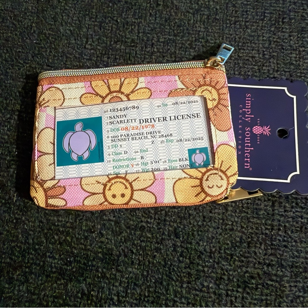 Simply Southern Pink and Orange Floral Card/Cash Wallet